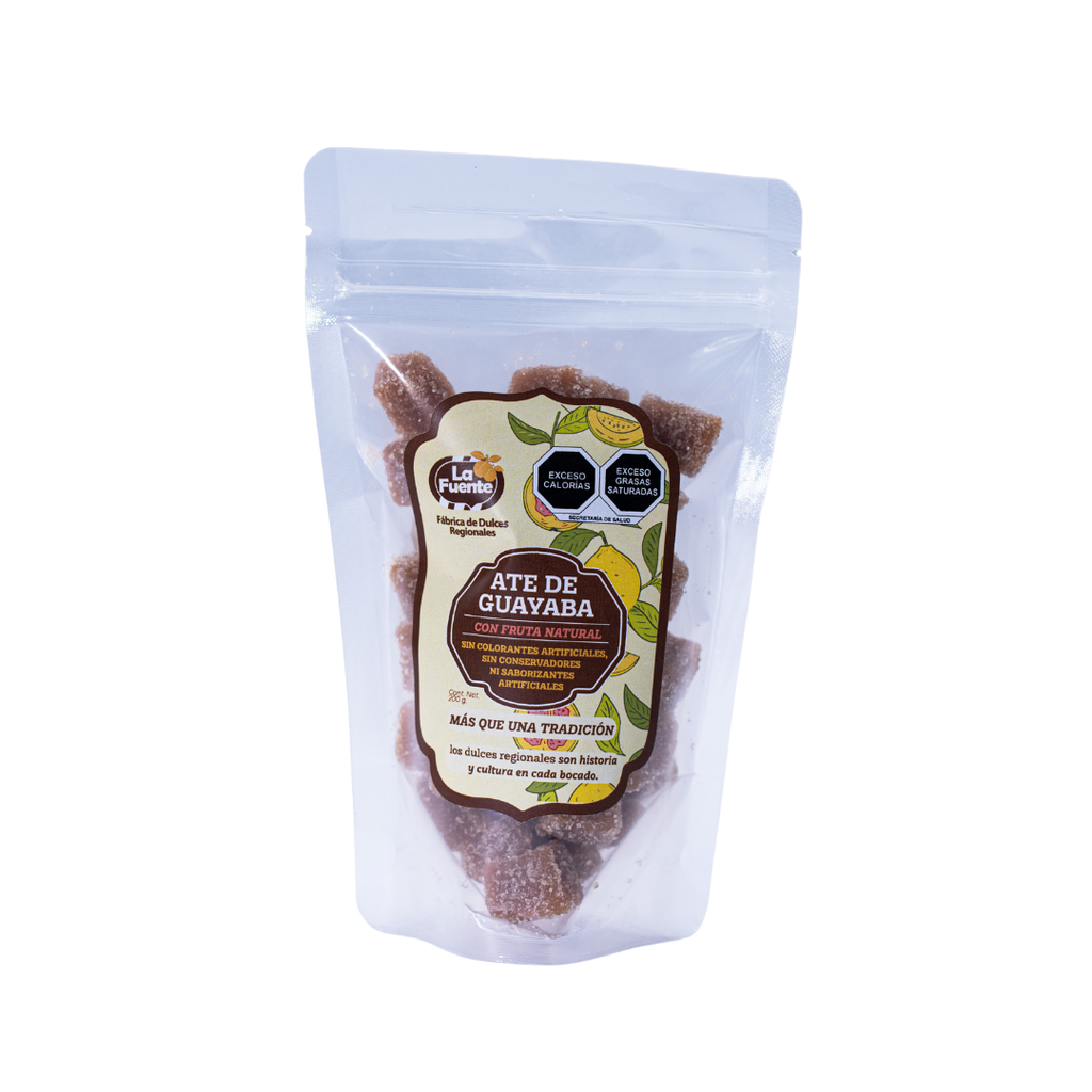 Pouch de ate guayaba con azúcar o guayaba con chile, limón y sal -3pack