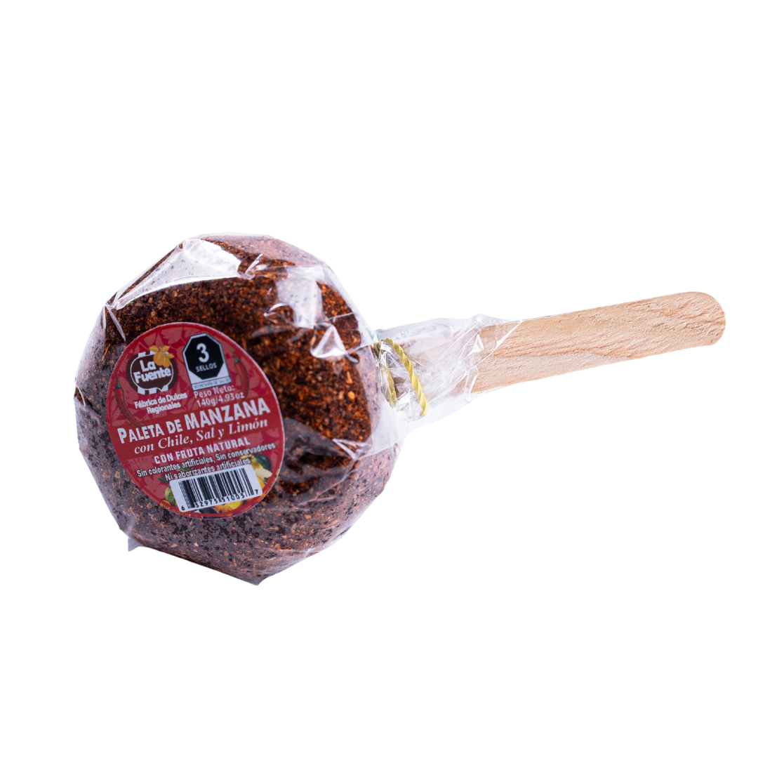 Paleta de manzana con chile, sal y limón -5pack